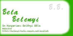 bela belenyi business card
